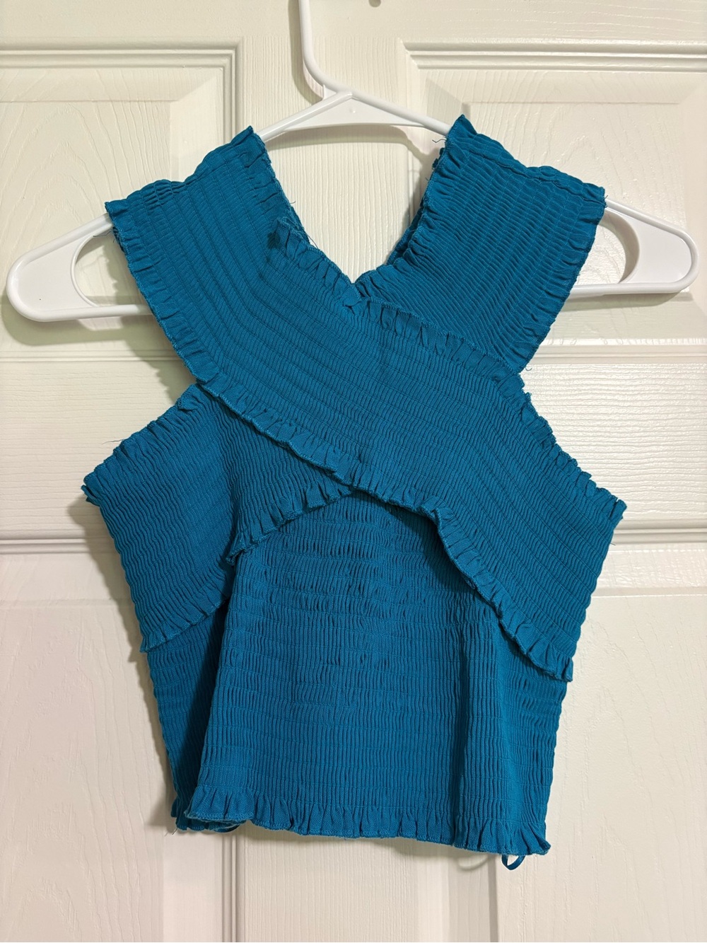 Urban outfitters bright blue crinkle wrap tank small petite